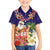 Hawaii Honu Mele Kalikimaka Family Matching Off Shoulder Short Dress and Hawaiian Shirt Santa Tropical Flower Aloha Summer Blue Version LT03 Son's Shirt Blue - Polynesian Pride