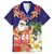 Hawaii Honu Mele Kalikimaka Family Matching Short Sleeve Bodycon Dress and Hawaiian Shirt Santa Tropical Flower Aloha Summer Blue Version LT03 Dad's Shirt - Short Sleeve Blue - Polynesian Pride