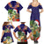 Hawaii Honu Mele Kalikimaka Family Matching Summer Maxi Dress and Hawaiian Shirt Santa Tropical Flower Aloha Summer Blue Version LT03 - Polynesian Pride