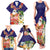 Hawaii Honu Mele Kalikimaka Family Matching Tank Maxi Dress and Hawaiian Shirt Santa Tropical Flower Aloha Summer Blue Version LT03 - Polynesian Pride