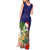 Hawaii Honu Mele Kalikimaka Tank Maxi Dress Santa Tropical Flower Aloha Summer Blue Version LT03 - Polynesian Pride