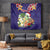 Hawaii Honu Mele Kalikimaka Tapestry Santa Tropical Flower Aloha Summer Blue Version LT03 Blue - Polynesian Pride