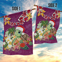 Hawaii Honu Mele Kalikimaka Garden Flag Santa Tropical Flower Aloha Summer Pink Version LT03 - Polynesian Pride