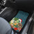 Hawaii Honu Mele Kalikimaka Car Mats Santa Tropical Flower Aloha Summer Turquoise Version LT03 - Polynesian Pride