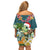 Hawaii Honu Mele Kalikimaka Family Matching Off Shoulder Short Dress and Hawaiian Shirt Santa Tropical Flower Aloha Summer Turquoise Version LT03 - Polynesian Pride