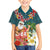 Hawaii Honu Mele Kalikimaka Family Matching Puletasi Dress and Hawaiian Shirt Santa Tropical Flower Aloha Summer Turquoise Version LT03 Son's Shirt Turquoise - Polynesian Pride