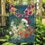 Hawaii Honu Mele Kalikimaka Garden Flag Santa Tropical Flower Aloha Summer Turquoise Version LT03 Garden Flag Turquoise - Polynesian Pride