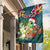 Hawaii Honu Mele Kalikimaka Garden Flag Santa Tropical Flower Aloha Summer Turquoise Version LT03 House Flag Turquoise - Polynesian Pride