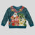 Hawaii Honu Mele Kalikimaka Kid Ugly Christmas Sweater Santa Tropical Flower Aloha Summer Turquoise Version LT03 Kid Turquoise - Polynesian Pride