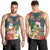 Hawaii Honu Mele Kalikimaka Men Tank Top Santa Tropical Flower Aloha Summer Turquoise Version LT03 - Polynesian Pride