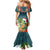 Hawaii Honu Mele Kalikimaka Mermaid Dress Santa Tropical Flower Aloha Summer Turquoise Version LT03 - Polynesian Pride