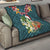 Hawaii Honu Mele Kalikimaka Quilt Santa Tropical Flower Aloha Summer Turquoise Version LT03 - Polynesian Pride