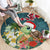 Hawaii Honu Mele Kalikimaka Round Carpet Santa Tropical Flower Aloha Summer Turquoise Version LT03 - Polynesian Pride