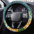 Hawaii Honu Mele Kalikimaka Steering Wheel Cover Santa Tropical Flower Aloha Summer Turquoise Version