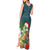 Hawaii Honu Mele Kalikimaka Tank Maxi Dress Santa Tropical Flower Aloha Summer Turquoise Version LT03 - Polynesian Pride