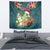 Hawaii Honu Mele Kalikimaka Tapestry Santa Tropical Flower Aloha Summer Turquoise Version LT03 - Polynesian Pride