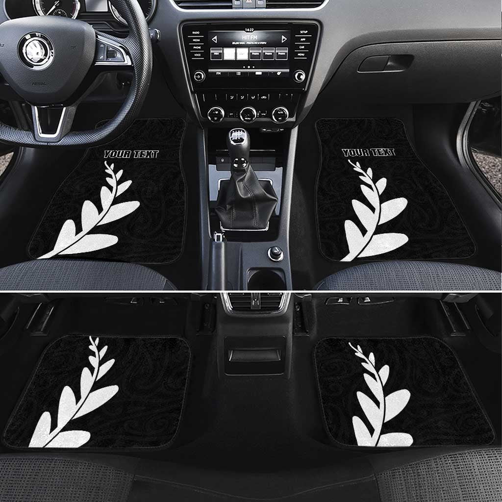 Personalised New Zealand Canoeing Special Jersey Car Mats LT03 Set 4pcs Black - Polynesian Pride