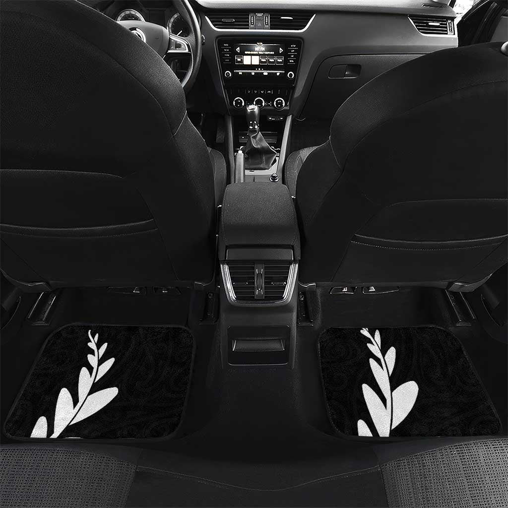 Personalised New Zealand Canoeing Special Jersey Car Mats LT03 Set 2pcs - Back Black - Polynesian Pride