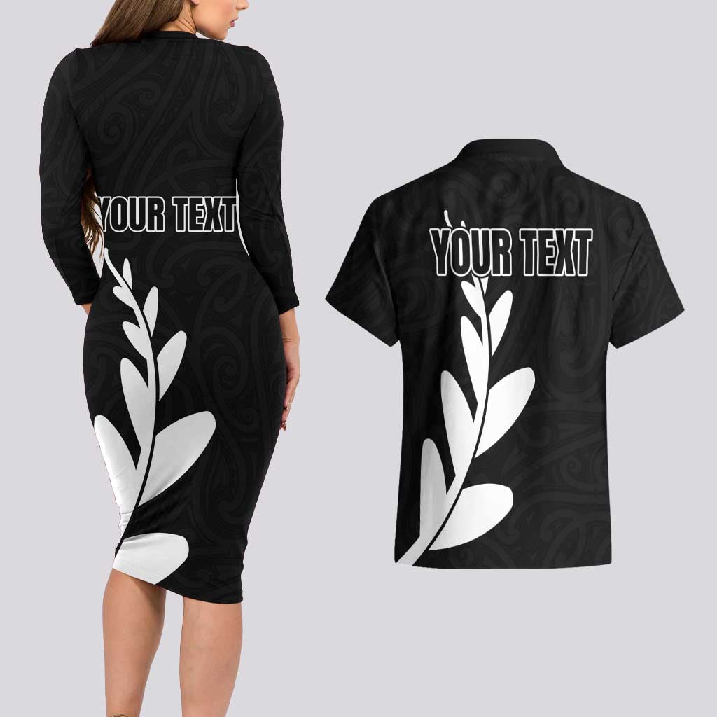 Personalised New Zealand Canoeing Special Jersey Couples Matching Long Sleeve Bodycon Dress and Hawaiian Shirt