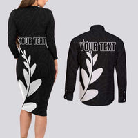 Personalised New Zealand Canoeing Special Jersey Couples Matching Long Sleeve Bodycon Dress and Long Sleeve Button Shirt