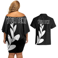 Personalised New Zealand Canoeing Special Jersey Couples Matching Off Shoulder Short Dress and Hawaiian Shirt