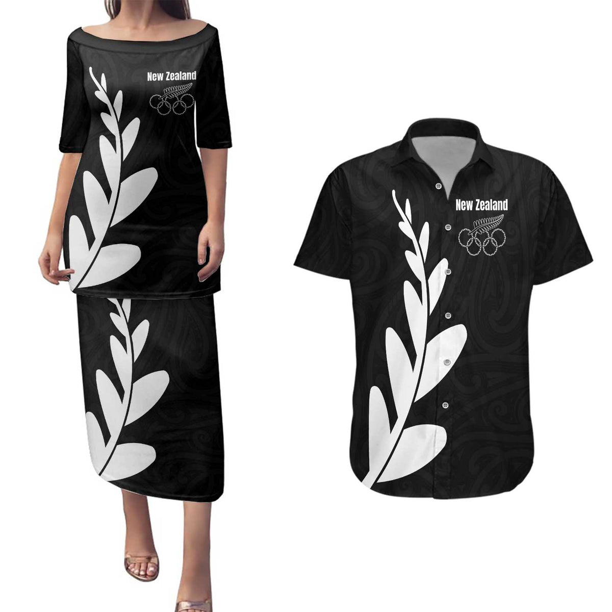 Personalised New Zealand Canoeing Special Jersey Couples Matching Puletasi and Hawaiian Shirt