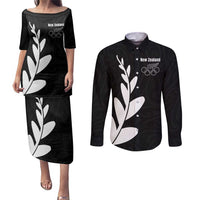 Personalised New Zealand Canoeing Special Jersey Couples Matching Puletasi and Long Sleeve Button Shirt
