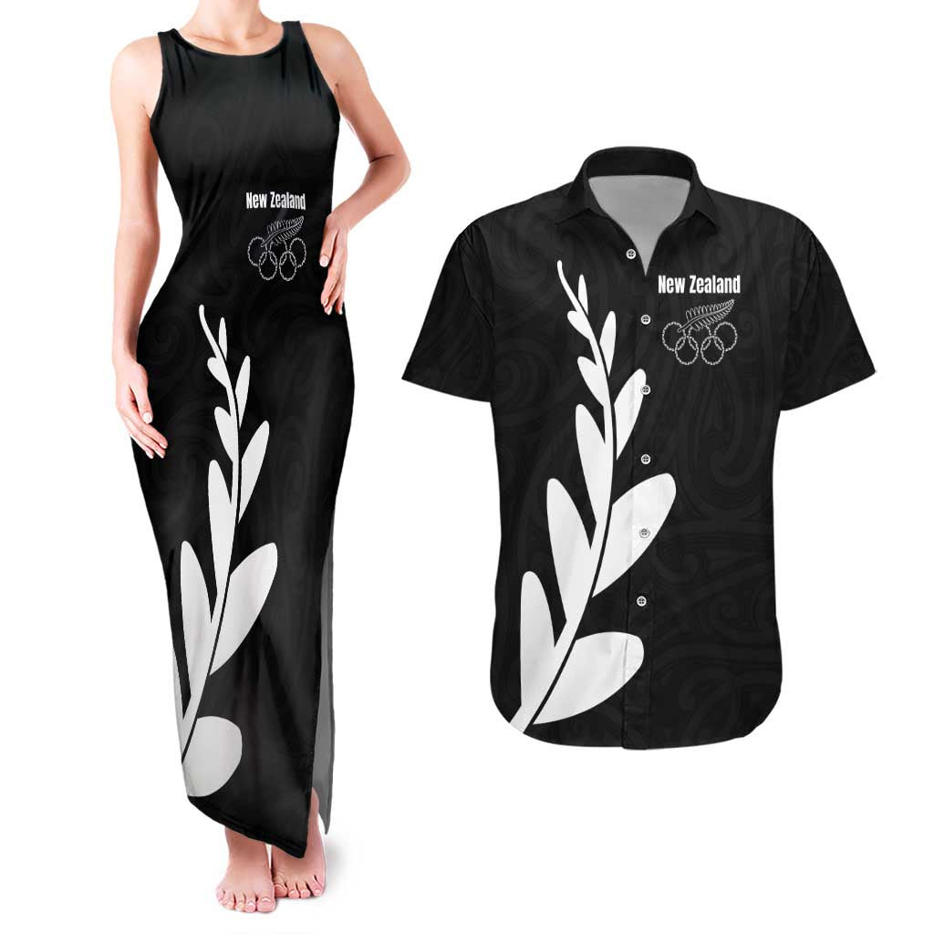 Personalised New Zealand Canoeing Special Jersey Couples Matching Tank Maxi Dress and Hawaiian Shirt