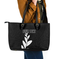 Personalised New Zealand Canoeing Special Jersey Leather Tote Bag LT03 - Polynesian Pride