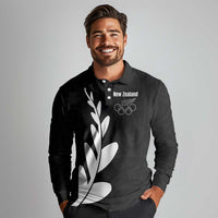 Personalised New Zealand Canoeing Special Jersey Long Sleeve Polo Shirt