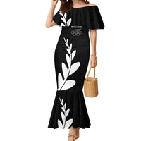 Personalised New Zealand Canoeing Special Jersey Mermaid Dress LT03 Women Black - Polynesian Pride