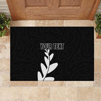 Personalised New Zealand Canoeing Special Jersey Rubber Doormat LT03 Black - Polynesian Pride
