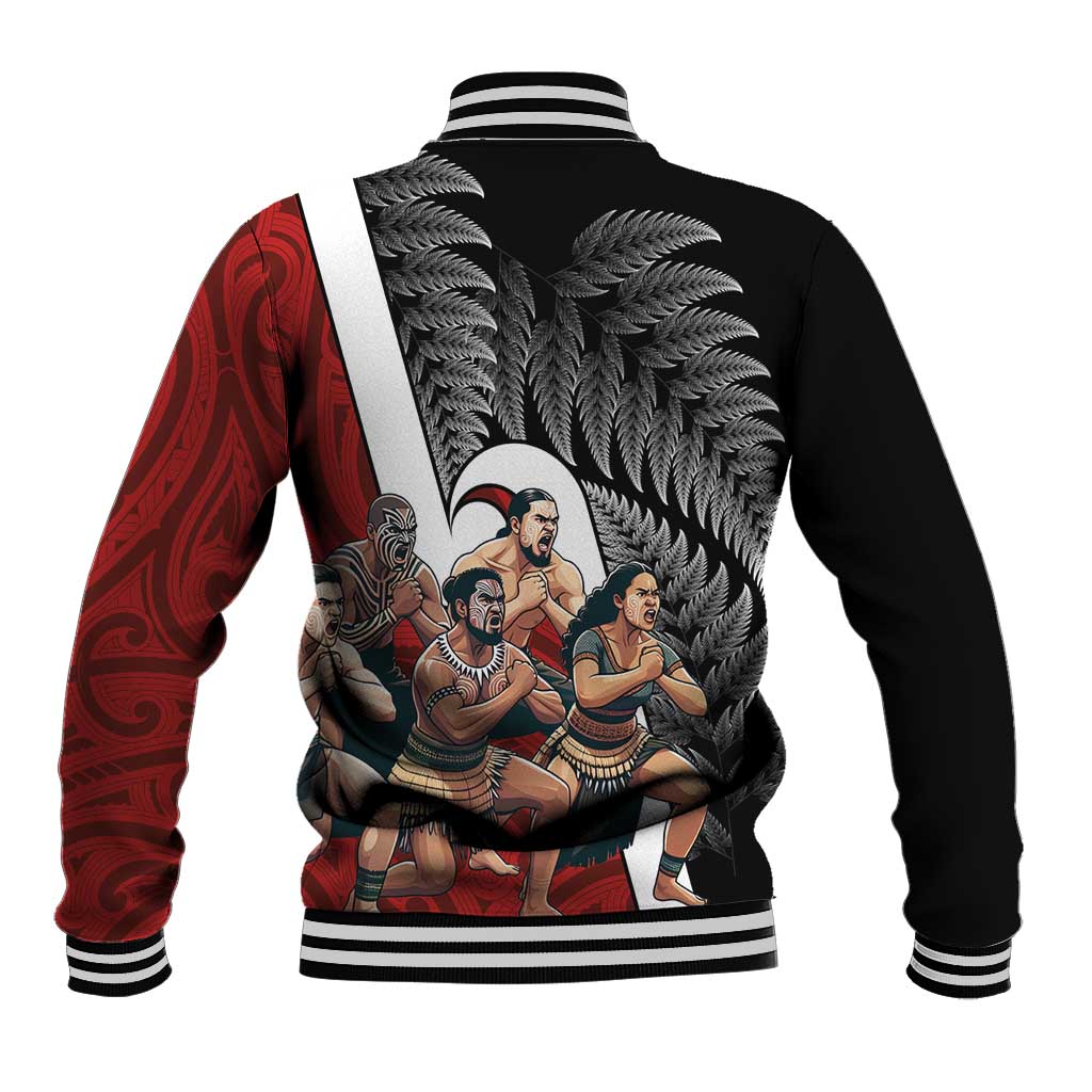 New Zealand Te Matatini Baseball Jacket Kapa Haka and Silver Fern - Maori Art Pattern LT03 - Polynesian Pride