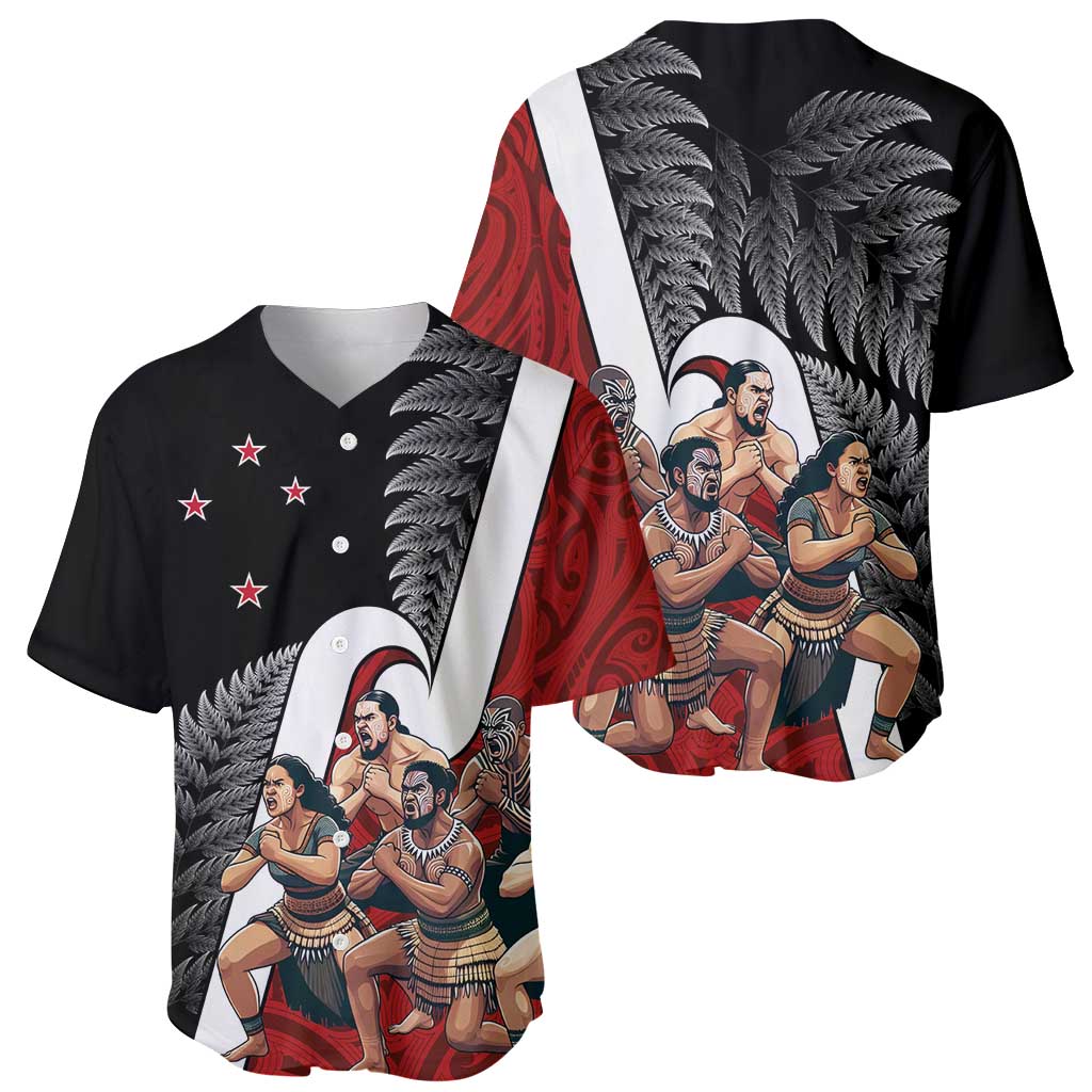 New Zealand Te Matatini Baseball Jersey Kapa Haka and Silver Fern - Maori Art Pattern