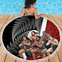 New Zealand Te Matatini Beach Blanket Kapa Haka and Silver Fern - Maori Art Pattern LT03 - Polynesian Pride