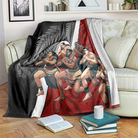 New Zealand Te Matatini Blanket Kapa Haka and Silver Fern - Maori Art Pattern LT03 Black - Polynesian Pride