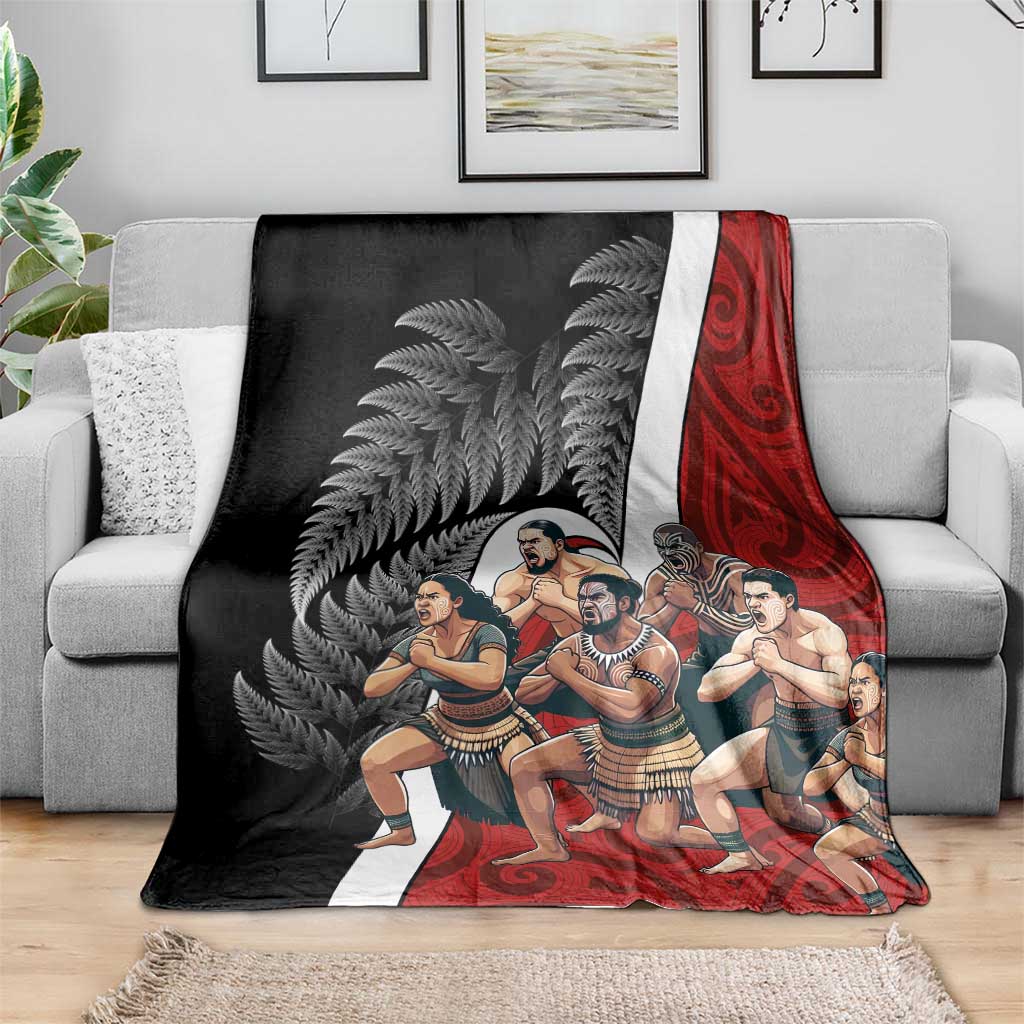 New Zealand Te Matatini Blanket Kapa Haka and Silver Fern - Maori Art Pattern LT03 - Polynesian Pride