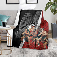 New Zealand Te Matatini Blanket Kapa Haka and Silver Fern - Maori Art Pattern LT03 - Polynesian Pride