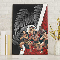 New Zealand Te Matatini Canvas Wall Art Kapa Haka and Silver Fern - Maori Art Pattern LT03 Without Frame Black - Polynesian Pride