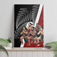 New Zealand Te Matatini Canvas Wall Art Kapa Haka and Silver Fern - Maori Art Pattern LT03 - Polynesian Pride