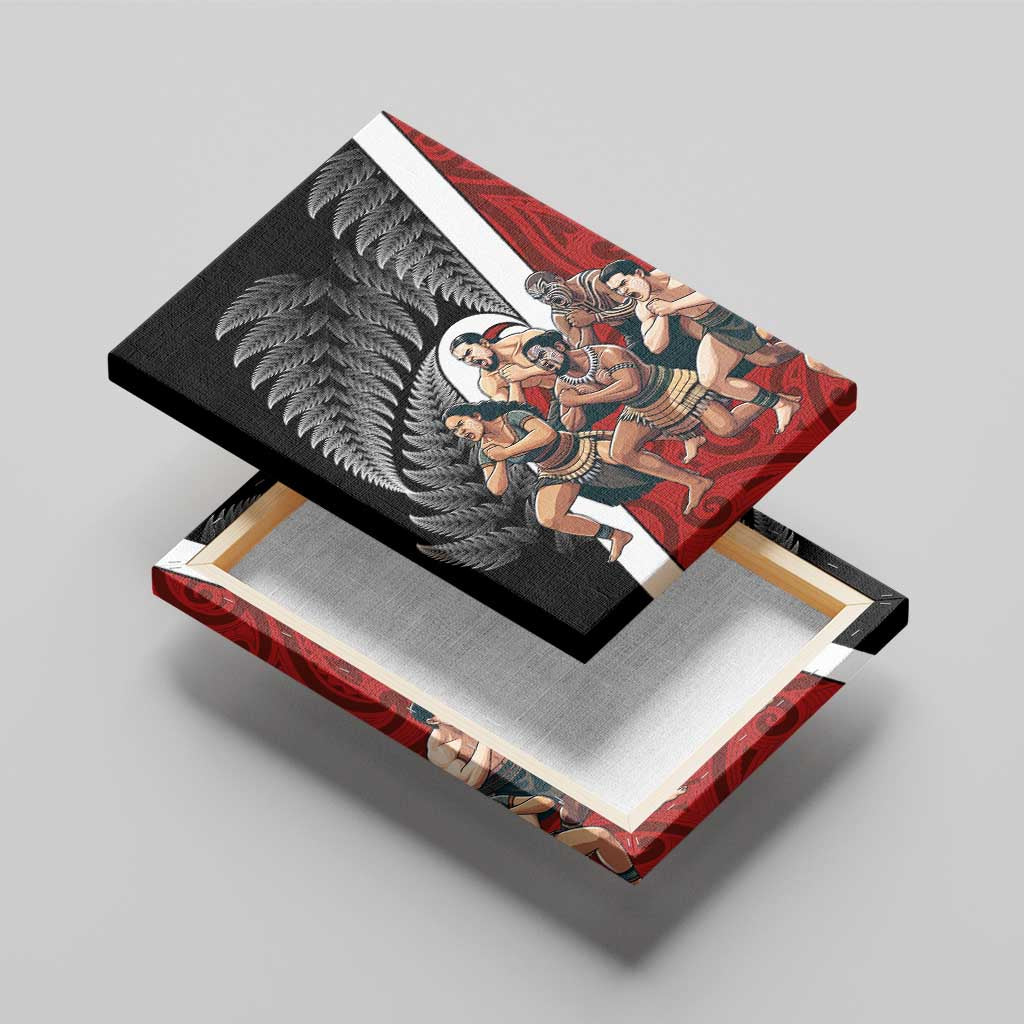 New Zealand Te Matatini Canvas Wall Art Kapa Haka and Silver Fern - Maori Art Pattern LT03 - Polynesian Pride