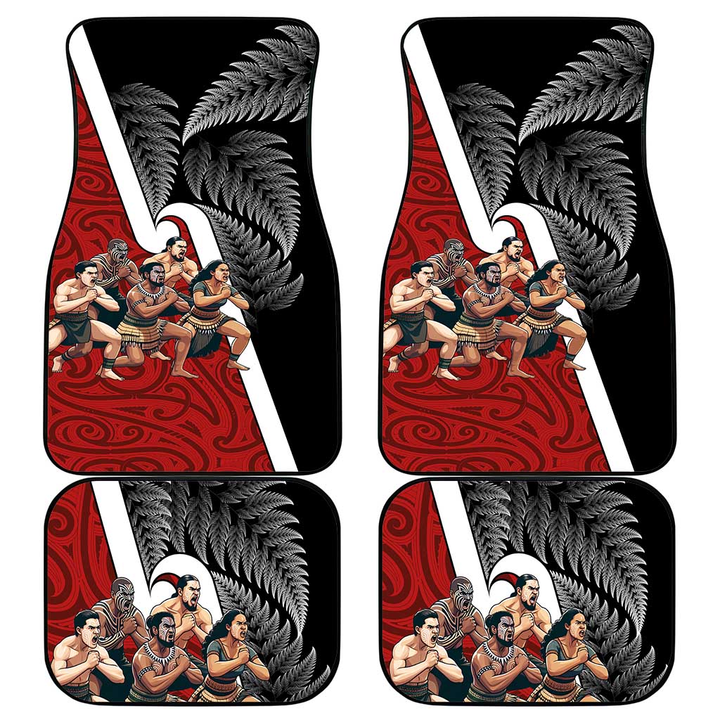 New Zealand Te Matatini Car Mats Kapa Haka and Silver Fern - Maori Art Pattern LT03 - Polynesian Pride