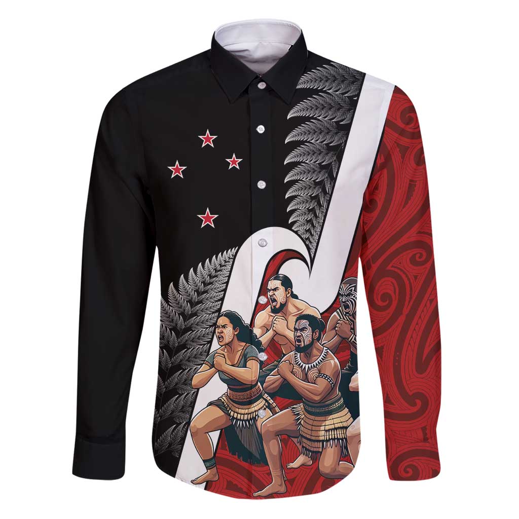 New Zealand Te Matatini Family Matching Puletasi and Hawaiian Shirt Kapa Haka and Silver Fern - Maori Art Pattern