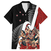 New Zealand Te Matatini Hawaiian Shirt Kapa Haka and Silver Fern - Maori Art Pattern LT03 Black - Polynesian Pride