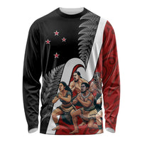 New Zealand Te Matatini Long Sleeve Shirt Kapa Haka and Silver Fern - Maori Art Pattern