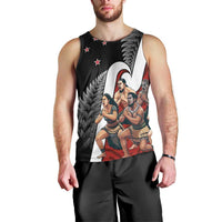 New Zealand Te Matatini Men Tank Top Kapa Haka and Silver Fern - Maori Art Pattern LT03 - Polynesian Pride