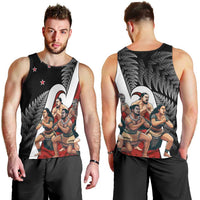 New Zealand Te Matatini Men Tank Top Kapa Haka and Silver Fern - Maori Art Pattern LT03 - Polynesian Pride