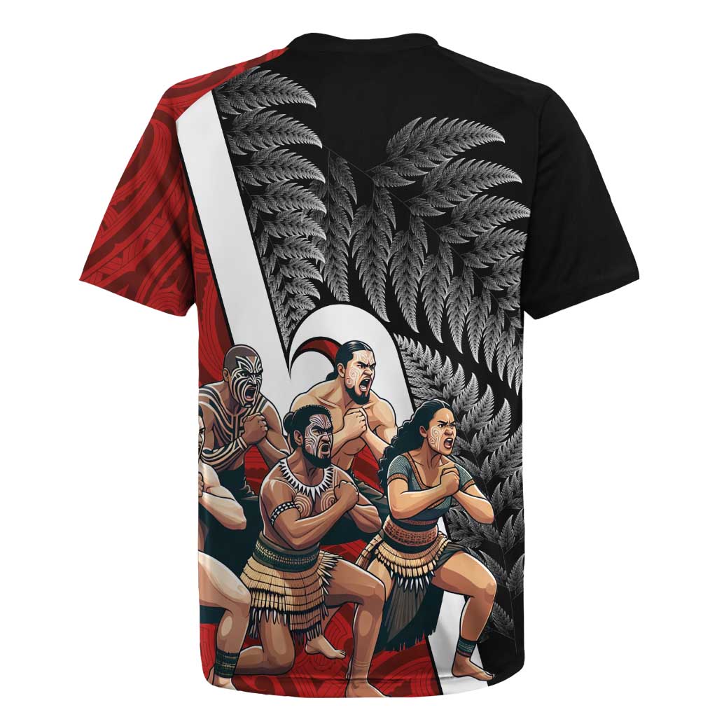 New Zealand Te Matatini Rugby Jersey Kapa Haka and Silver Fern - Maori Art Pattern