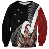 New Zealand Te Matatini Sweatshirt Kapa Haka and Silver Fern - Maori Art Pattern LT03 Unisex Black - Polynesian Pride