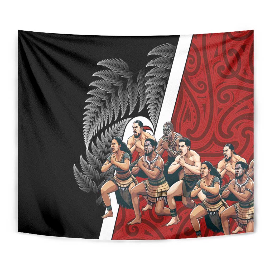 New Zealand Te Matatini Tapestry Kapa Haka and Silver Fern - Maori Art Pattern